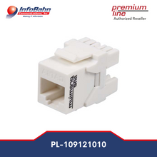Load image into Gallery viewer, Premium Line Cat.6A 180° unshielded keystone jack, dual type IDC, white (109121010)