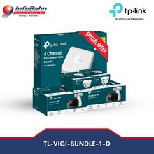 Load image into Gallery viewer, TP-link 4 Channel IP Camera Surveilance Kit Bundle D (1)TP-LINK VIGI KIT - (2) C420I (2.8mm) / (2) c320i (2.8mm) (1) NVR1104-4P / (4) 20N UTP