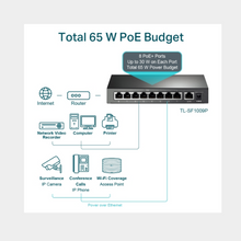 Load image into Gallery viewer, TP-link TL-SF1009P 9-Port 10/100Mbps Desktop Switch with 8-Port PoE+ (TL-SF1009P)