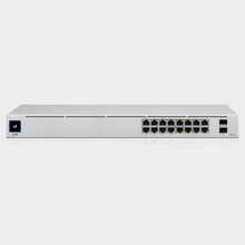 Load image into Gallery viewer, Ubiquiti UniFi Switch 16 PoE Gen 2 (USW-16-POE) I USW 16 POE I USW16POE I SFP Uplink I 1.3” Smart Display