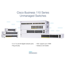 Load image into Gallery viewer, Cisco Unmanaged Switch 16 Port GE Limited Lifetime Protection Infobahn (CBS110-16T-EU)