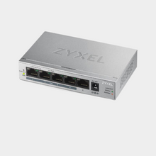 Load image into Gallery viewer, Clearance Sale: Zyxel GS1005-HP, 5 Port Gigabit PoE+ unmanaged desktop Switch, 4 x PoE, 60 Watt (GS1005HP-EU0101F)
