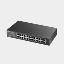 Load image into Gallery viewer, Clearance Sale: Zyxel GS1100-24 24-port Gigabit Ethernet, support auto MDI/MDI-X, auto port negotiation, fanless 1U metal case Unmanaged Switch (GS1100-24E-EU0101F)