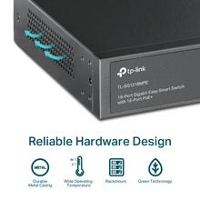 Load image into Gallery viewer, TP-Link JetStream 16-Port Gigabit Easy Smart PoE+ Switch with 2 SFP Slots (TL-SG1218MPE)