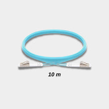 Load image into Gallery viewer, Commscope Fiber Optic Patch Cord, Duplex, Multimode, LC/UPC to LC/UPC, LSZH & OFNR, aqua,10M/15M (1-2105061-0) (1-2105061-5)