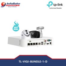 Load image into Gallery viewer, TP-link 4 Channel IP Camera Surveilance Kit Bundle D (1)TP-LINK VIGI KIT - (2) C420I (2.8mm) / (2) c320i (2.8mm)  (1) NVR1104-4P / (4) 20N UTP
