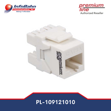 Load image into Gallery viewer, Premium Line Cat.6A 180° unshielded keystone jack, dual type IDC, white  (109121010)
