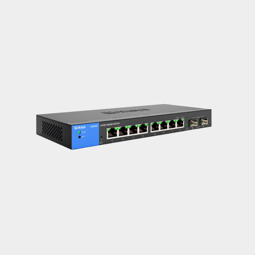 Linksys 8-Port Managed Gigabit Ethernet Switch with 2 1G SFP Uplinks TAA Compliant LGS310C