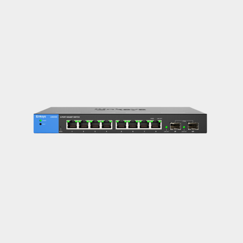 Lynsys Router 8 Port Linksys 8-Port Managed Gigabit Ethernet Switch with 2 1G SFP Uplinks T ...