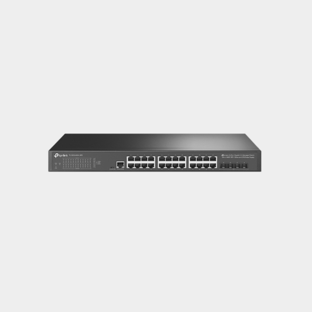 TP-link  JetStream 24-Port Gigabit L2+ Managed Switch with 4 10GE SFP+ Slots and UPS Power Supply |TL-SG3428X-UPS