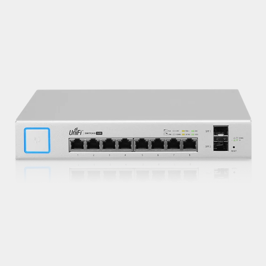 Ubiquiti Unifi Switch 8 ports-150W (US-8-150W) I Managed PoE+ Gigabit Switch with SFP