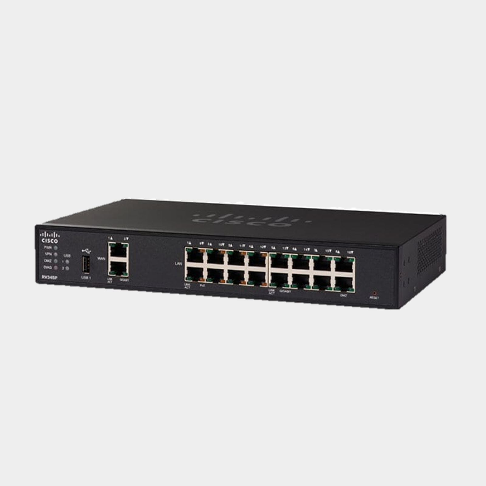 CISCO RV345P Dual WAN 16-Port Gigabit Ethernet POE VPN Router Rack Mount (RV345P-K9-G5)