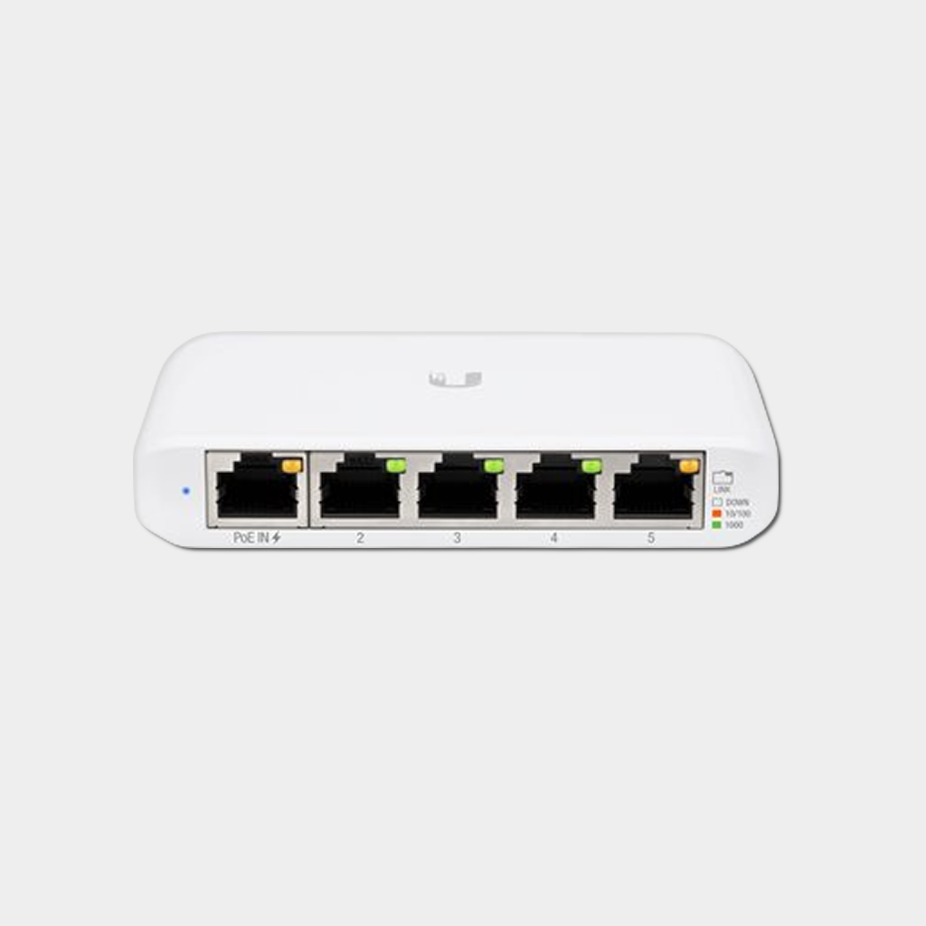 Ubiquiti Networks Unifi USW-Flex-Mini Switch Compact Gigabit 5-Port 802.3af/at PoE (USW-Flex-Mini) I 5-Port managed Gigabit Ethernet switch powered by 802.3af/at PoE or 5V, 1A USB-C adapter