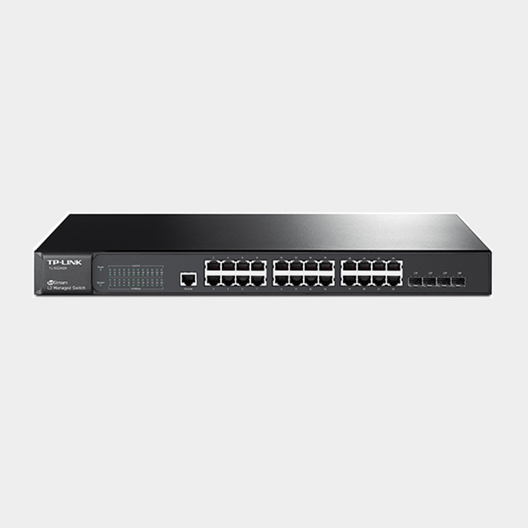 TP-Link JetStream 24-Port Gigabit L2 Managed Switch with 4 SFP Slots (TL-SG3424) [New Model No: (T2600G-28TS)]