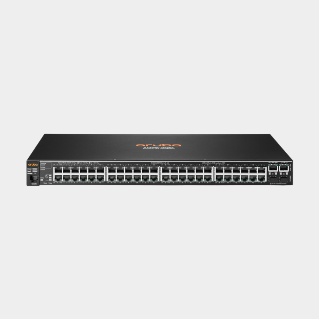 HPE Aruba 2530 switch with 48 ports, 2 1GbE ports, and 2 SFP ports (J9781A) |Limited Lifetime Protection