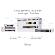 Load image into Gallery viewer, Cisco Unmanaged Switch 16 Port GE Limited Lifetime Protection Infobahn  (CBS110-16T-EU)
