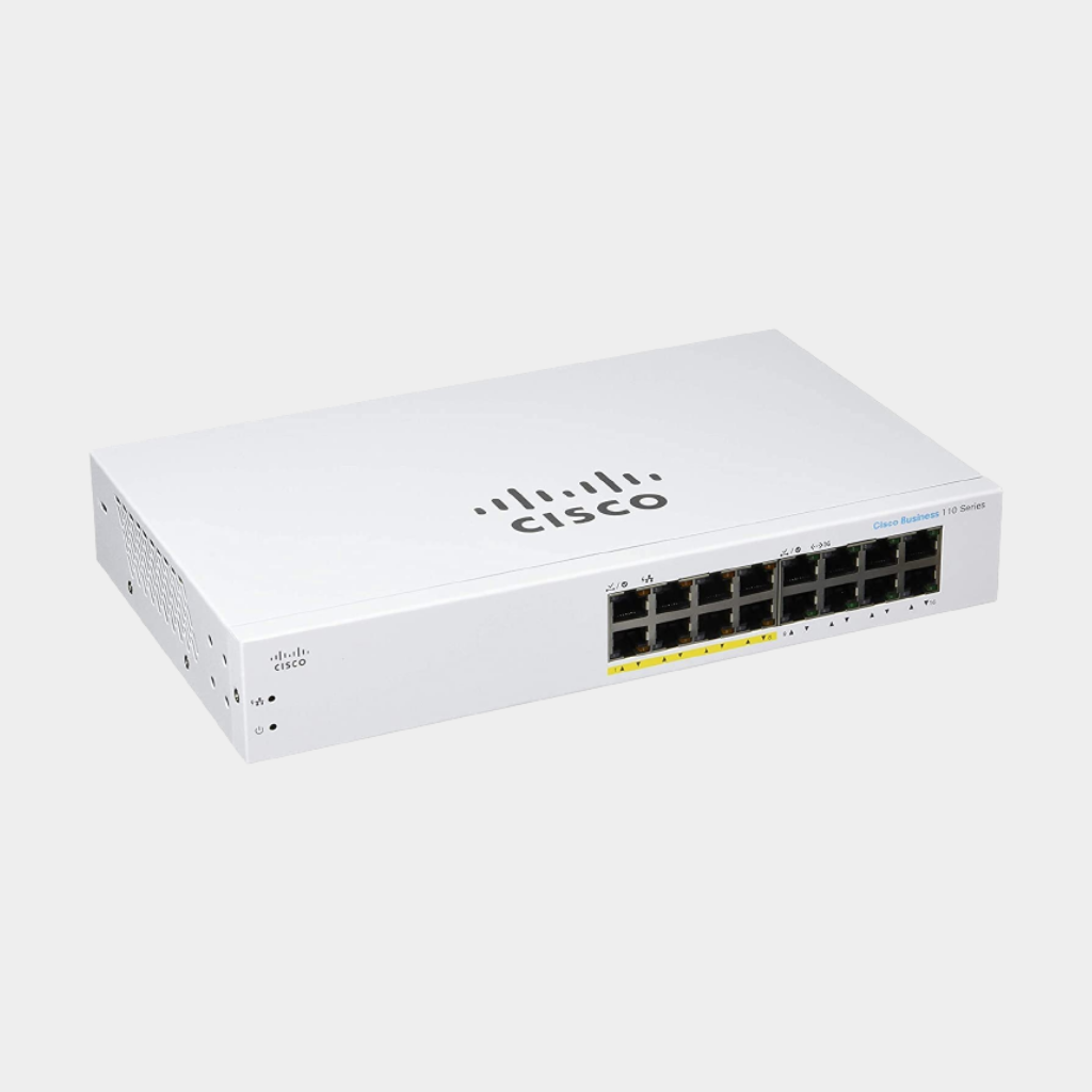 Cisco Business CBS110-16PP Unmanaged Switch, 16 Port GE, Partial PoE, Limited Lifetime Protection (CBS110-16PP-EU)