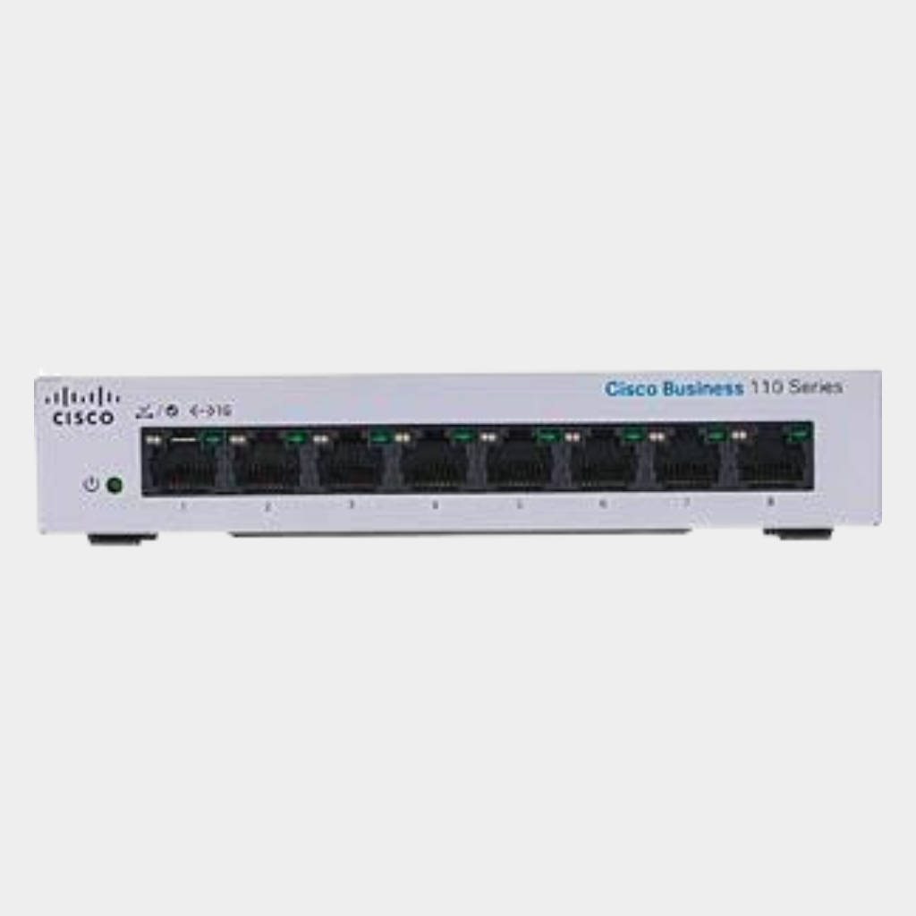 Cisco Business CBS110-8T-D Unmanaged Switch, 8 Port GE, Desktop, Ext PS, Limited Lifetime Protection (CBS110-8T-D-EU)