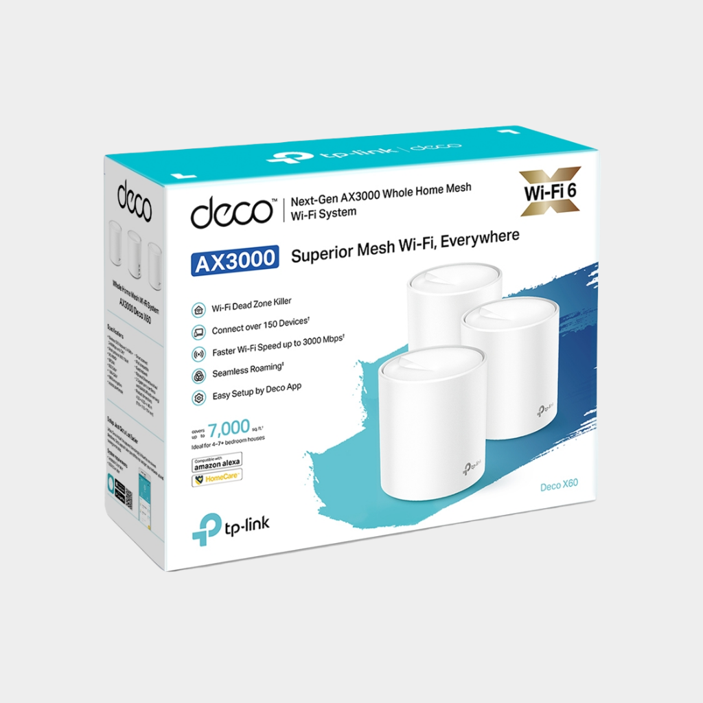 TP-Link Deco X60 (3-pack) AX3000 Whole Home Mesh Wi-Fi 6 System (Deco X60 (3-pack)