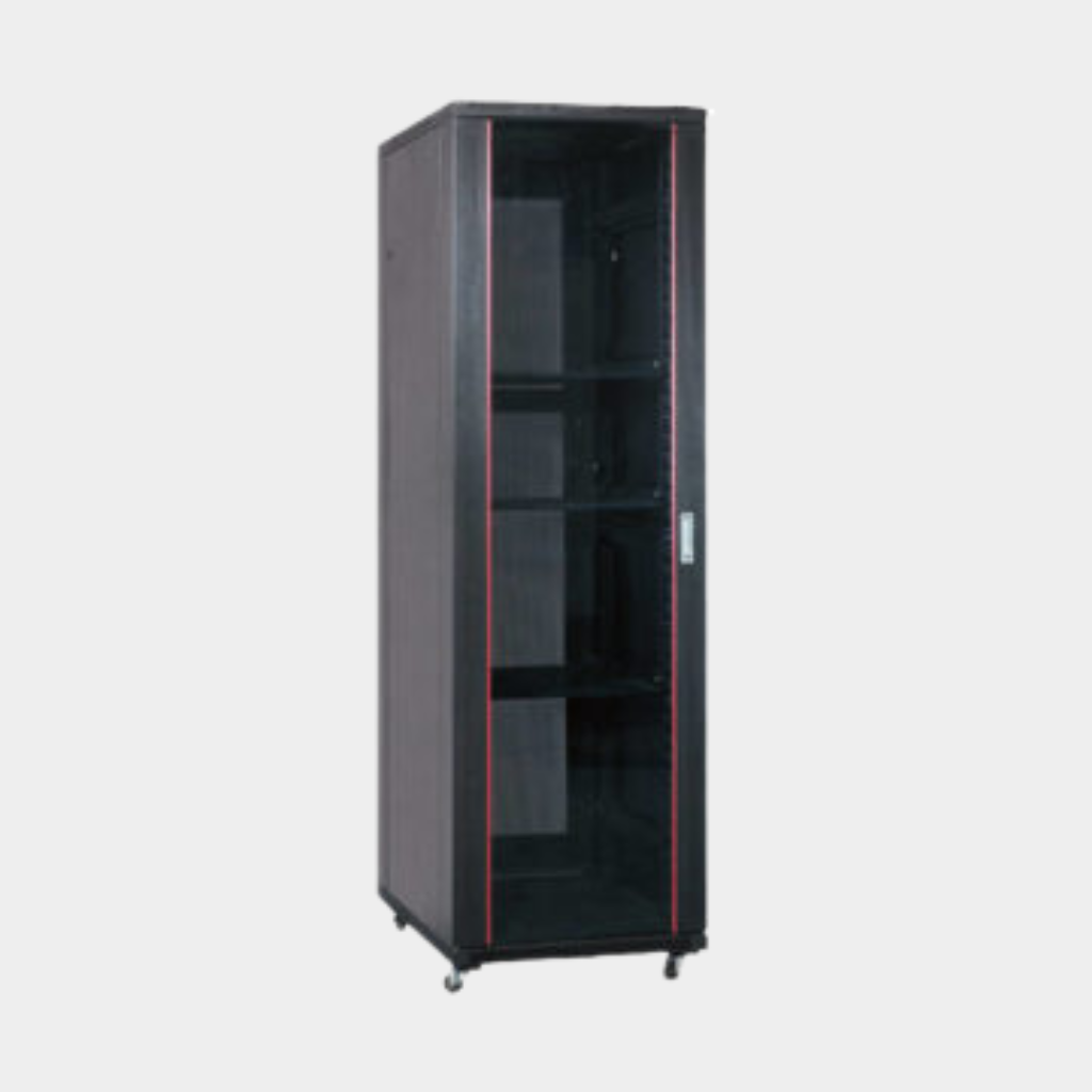 Premium Line Data Cabinet  600 mm Width Perforated Front Door, Perforated Rear Door, Black