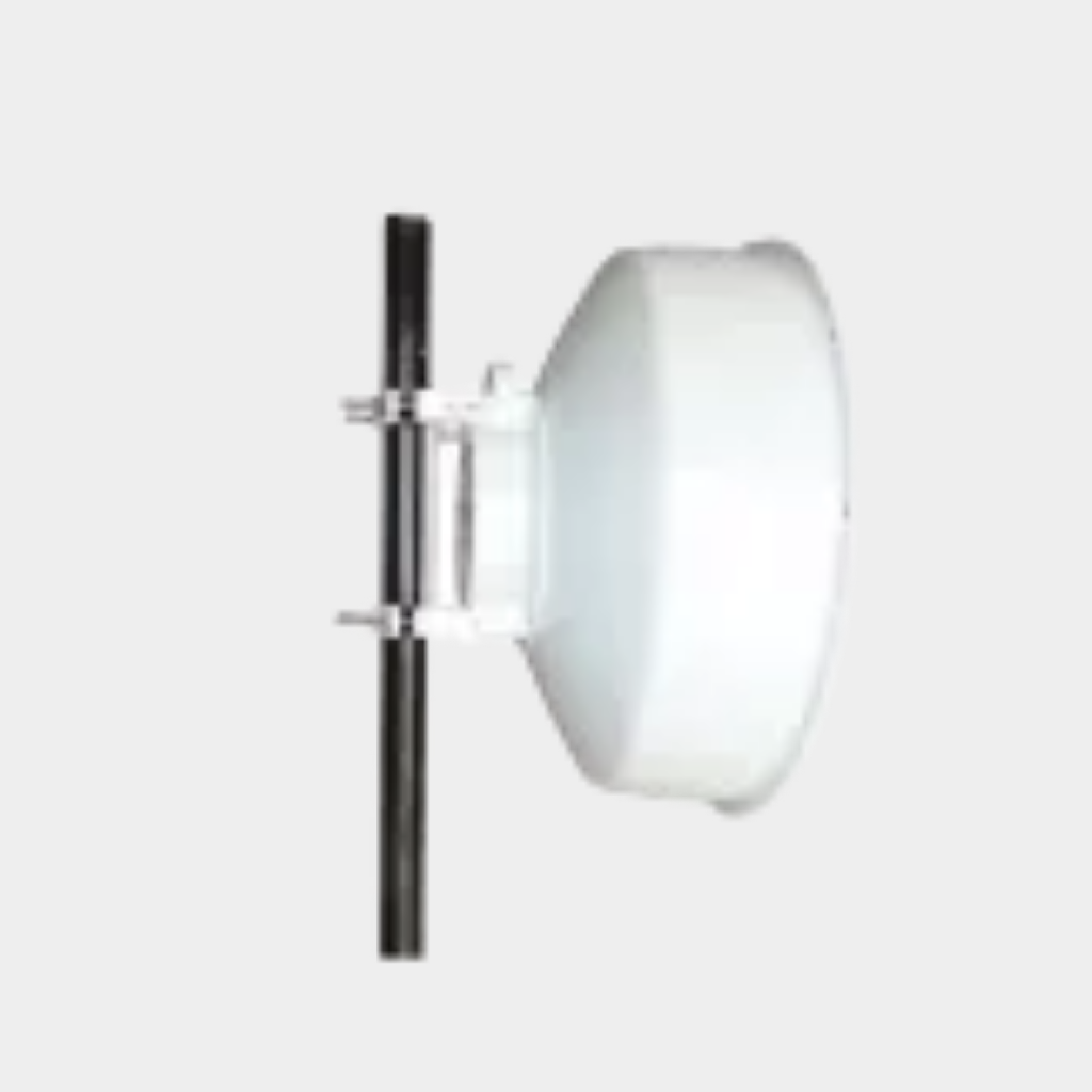 Clearance Sale: Lanbowan 5GHz 30dBi Dual Pol Dish Antenna; white color solid dish with flange and enclosure, 1 unit/carton (ANT4958D30PBM-DP)