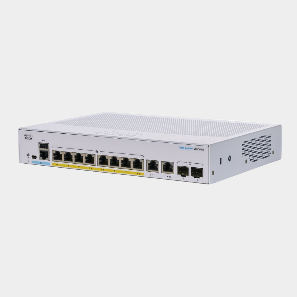 Cisco Business CBS250-8PP-E-2G Smart Switch 8 Port GE Partial PoE Ext PS 2x1G Combo Limited Lifetime Protection (CBS250-8PP-E-2G-EU)