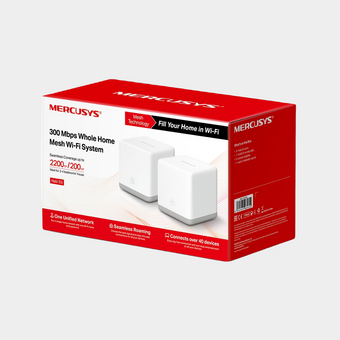 (Powered by TP-Link) Mercusys Halo S3 (2-Pack) 300 Mbps Whole Home Mesh Wi-Fi System (TL-HALO S3-2)