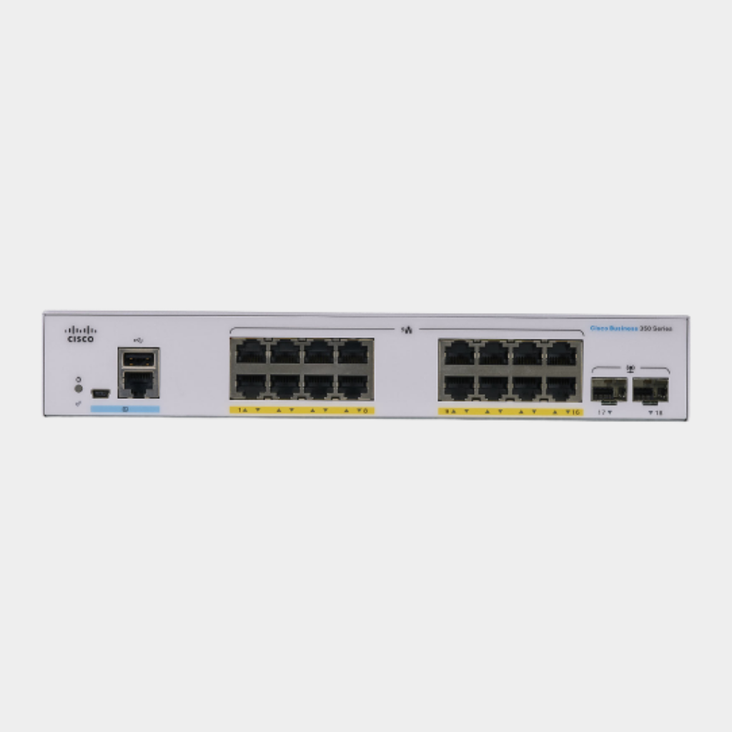 Cisco Business CBS350-16P-2G Managed Switch, 16 Port GE, PoE, Ext PS, 2x1G SFP, Limited Lifetime Protection (CBS350-16P-2G-EU)