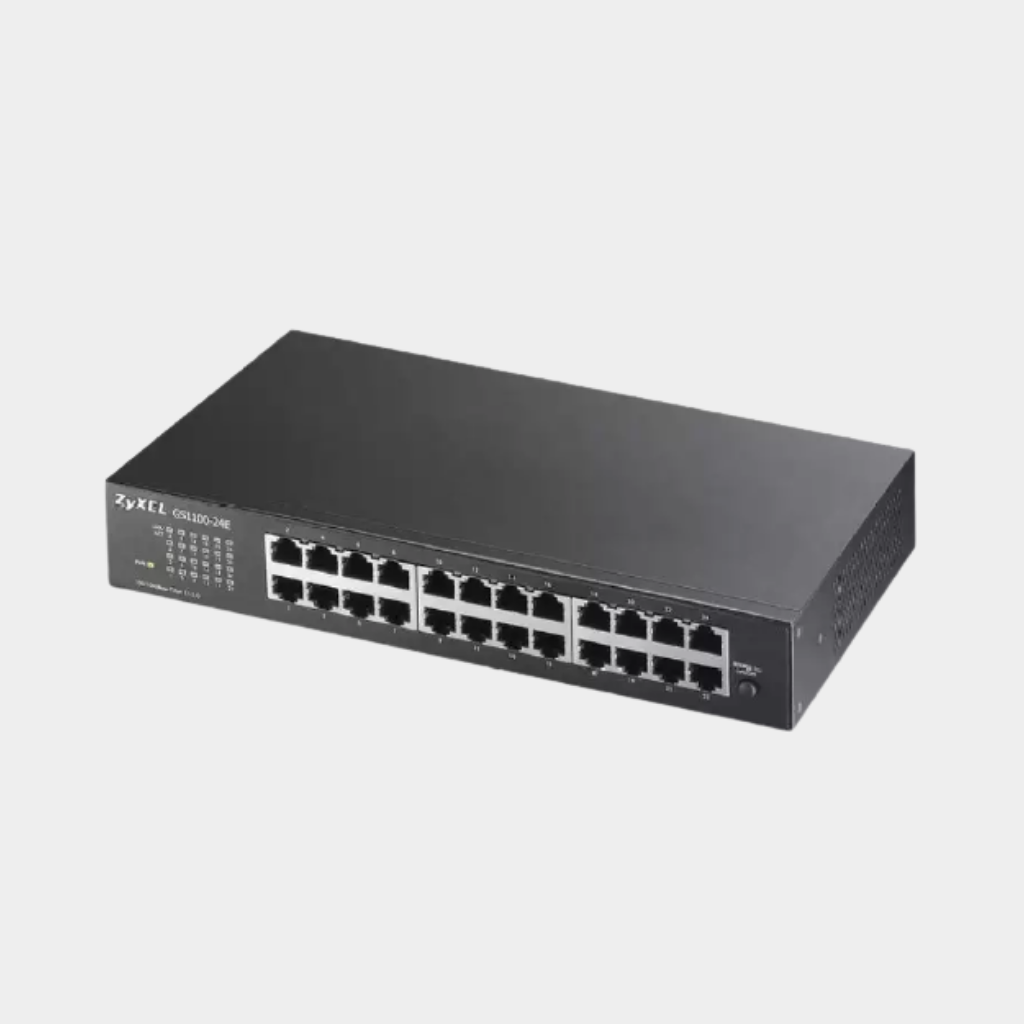Clearance Sale: Zyxel GS1100-24 24-port Gigabit Ethernet, support auto MDI/MDI-X, auto port negotiation, fanless 1U metal case Unmanaged Switch (GS1100-24E-EU0101F)