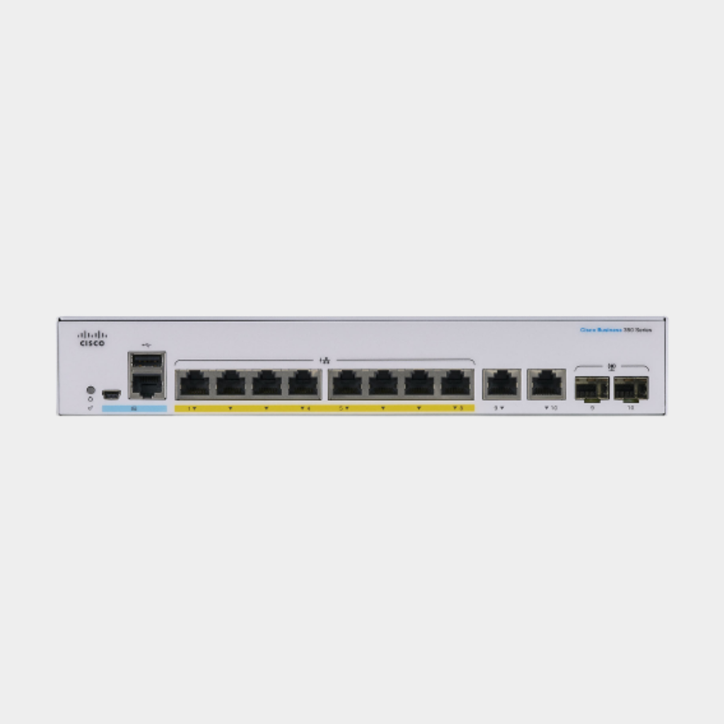 Cisco Business CBS350-8P-E-2G Managed Switch, 8 Port GE, PoE, Ext PS, 2x1G Combo, Limited Lifetime Protection (CBS350-8P-E-2G-EU)