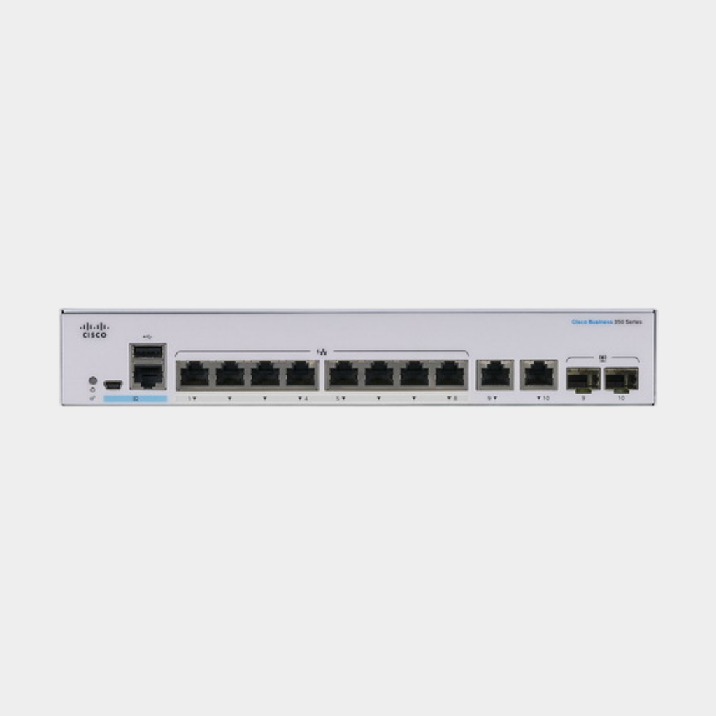 Cisco Business CBS350-8T-E-2G Managed Switch, 8 Port GE, Ext PS, 2x1G Combo, Limited Lifetime Protection (CBS350-8T-E-2G-EU)