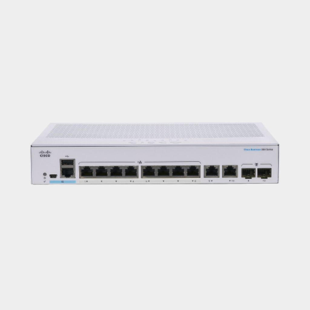 Cisco Business CBS350-8T-E-2G Managed Switch, 8 Port GE, Ext PS, 2x1G Combo, Limited Lifetime Protection (CBS350-8T-E-2G-EU)