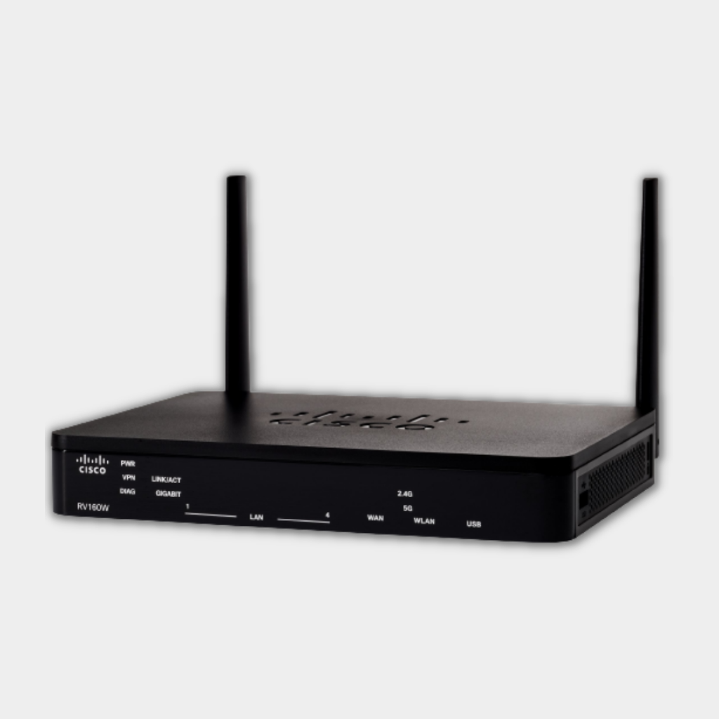 Cisco RV160W wireless VPN router, with 2x2 802.11ac wireless (RV160W-E-K9-G5)