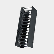 Premium Line Vertical Cable Management System, Height 14U, with cover, 3pcs per set, Black