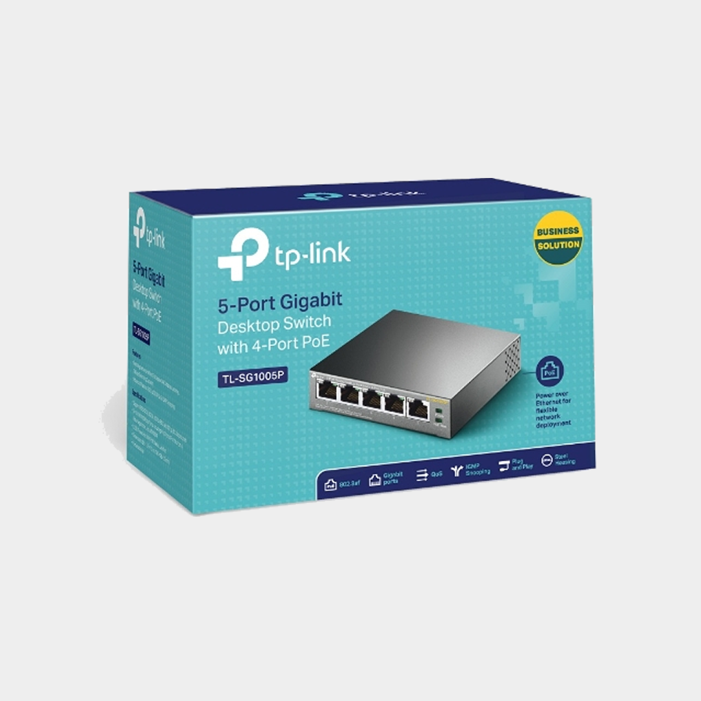 TP-Link 5-Port Gigabit Desktop Switch with 4-Port PoE+ (TL-SG1005P)