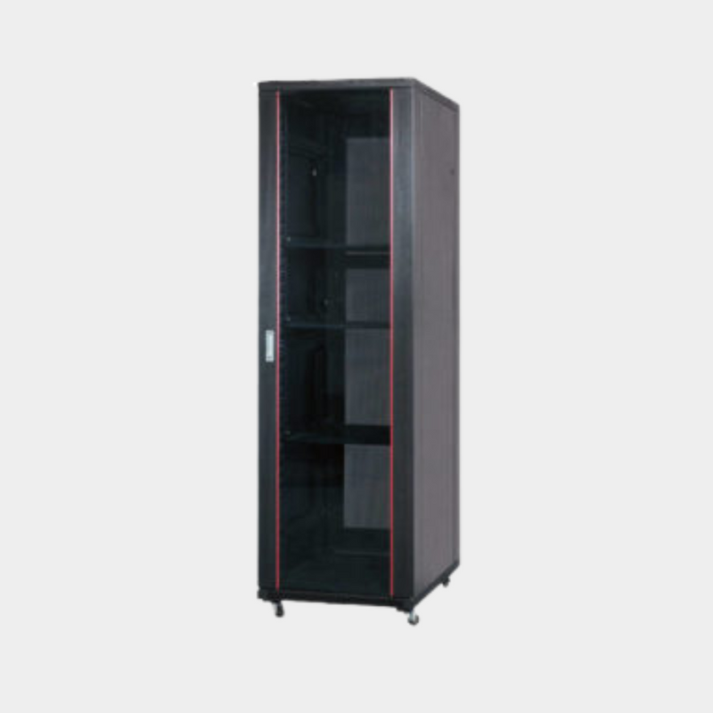 Premium Line Network Server Cabinet with perforated front door dual perforated rear door, height 22U, width 600mm, depth 800mm, Black (612068222)